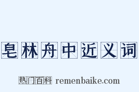 皂林舟中近义词是什么意思的图片